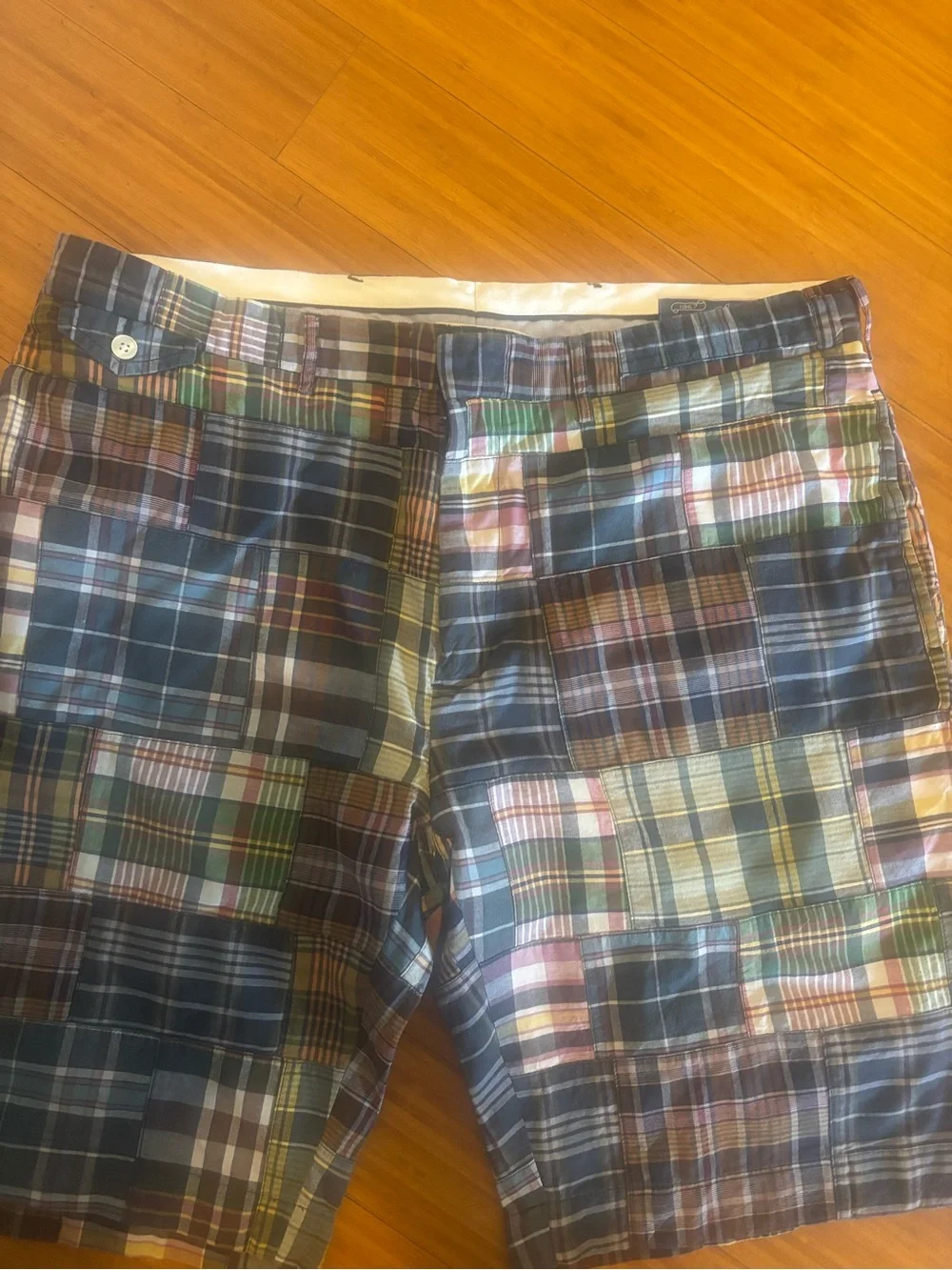 Men's Ralph Lauren Polo Multicolor Patchwork Plaid Shorts size 38 waist - Picture 2 of 8
